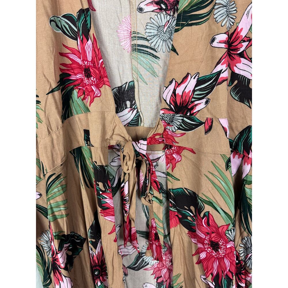 Simple Suzanne Betro Floral Kimono Boho Tropical Bell Sleeve 4X - Picture 3 of 7